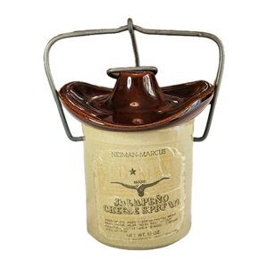 Newman Marcus Vintage Cowboy Hat Collectible Rustic Western Crock Jar Decor